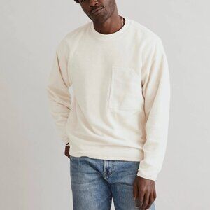 Madewell Mens Heather Vintage Linen Crewneck Pocket Sweatshirt